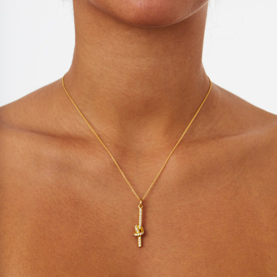 Pretzel Diamond Necklace in 18ct Yellow Gold (In Stock)