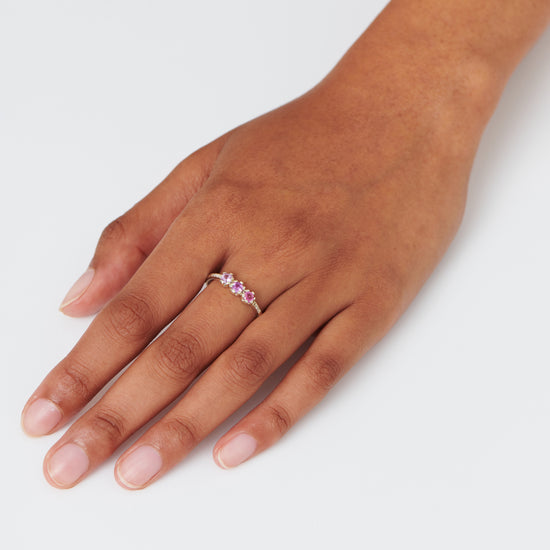 Shades of Pink Sapphire Juliet Ring