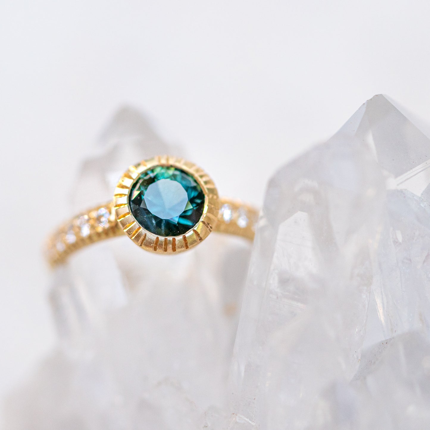 Teal Sapphire Belle Ring