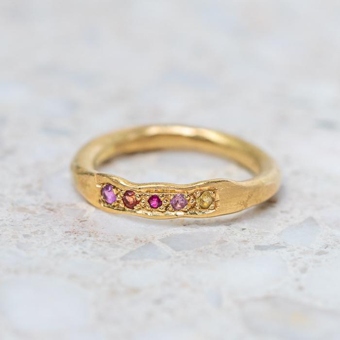 Wonky Bar Ring in 18ct Yellow Gold, Size P (In Stock)