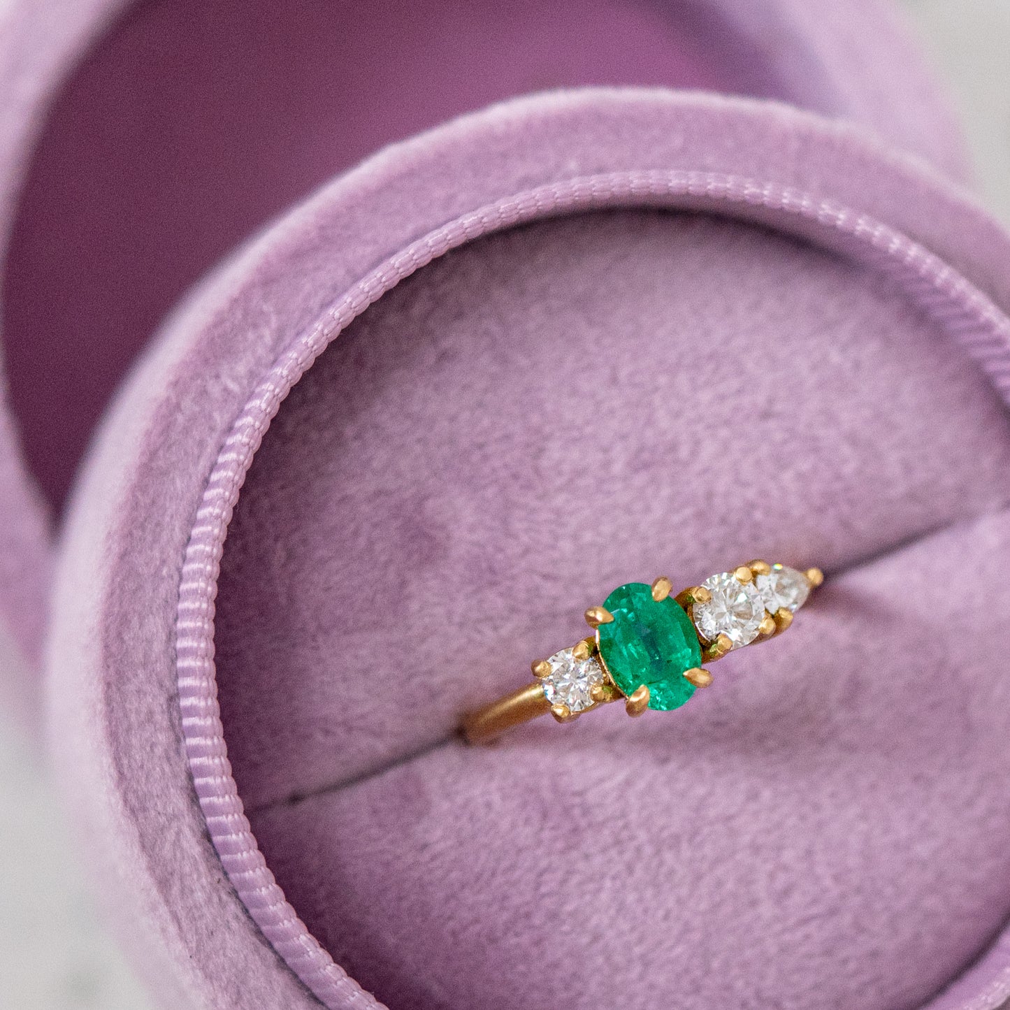 Emerald And Diamond Splice Ring