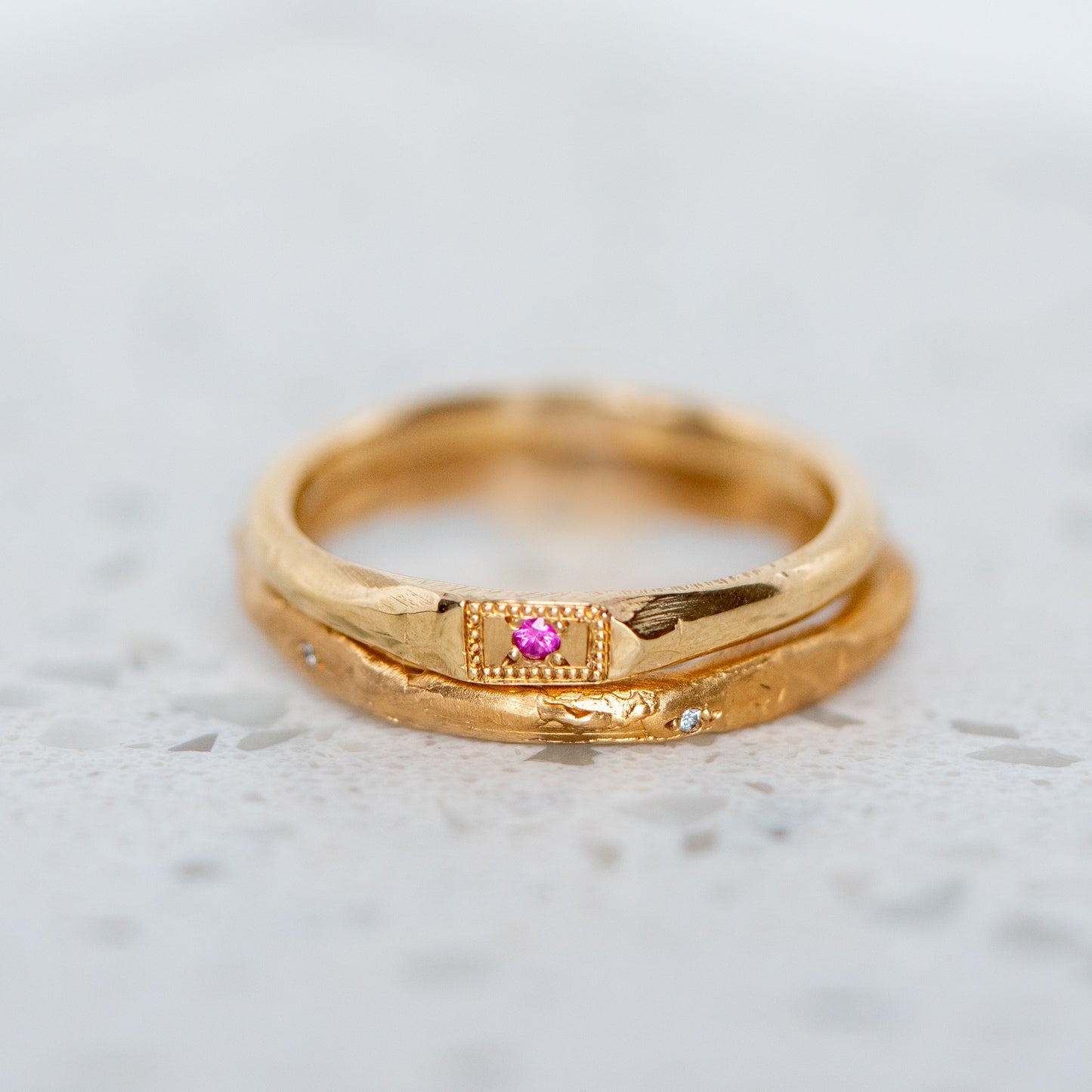Apollo Ruins Pink Sapphire Stacking Ring