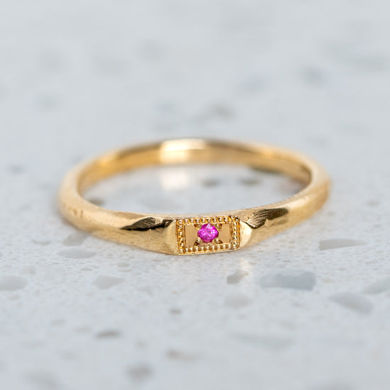 Apollo Ruins Pink Sapphire Stacking Ring