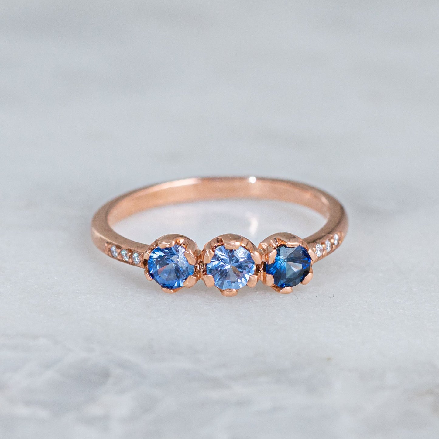 Shades Of Blue Sapphire Juliet Ring
