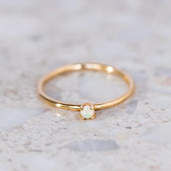 Opal Stacker in 9ct Yellow Gold, Size J (In Stock)