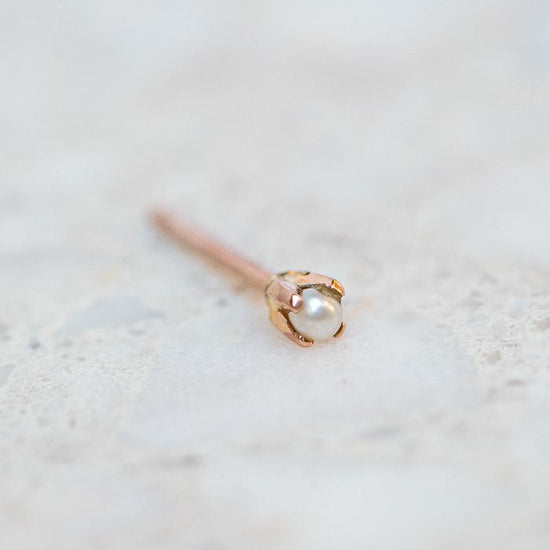 Tiny Pearl Single Stud In 14ct Yellow Gold (In Stock)