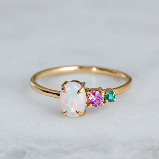 Mini Crystal Opal Splice Ring