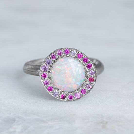 Shades Of Pink Opal Eclipse Ring