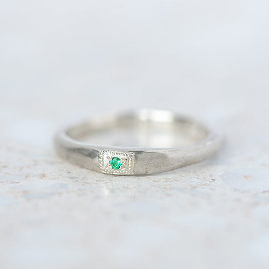Apollo Ruins Emerald Stacking Ring