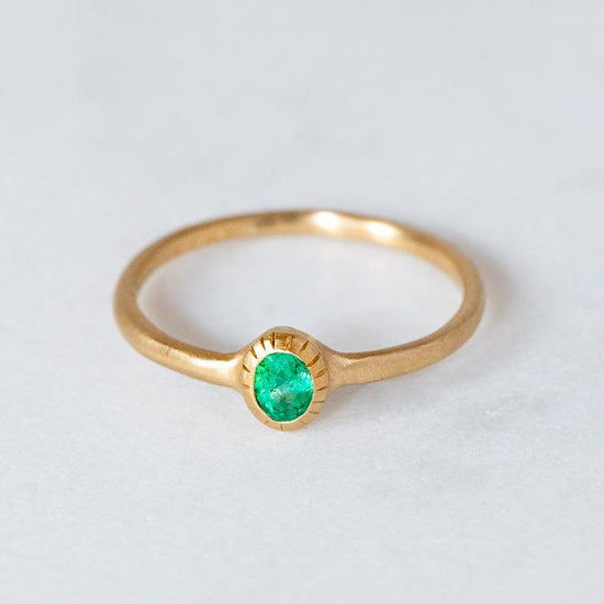 Emerald Forest Stacking Ring In 9ct Yellow Gold, Size P (In Stock)