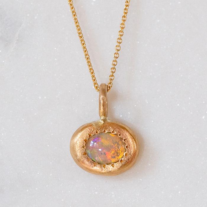 Crystal Opal Blob Necklace
