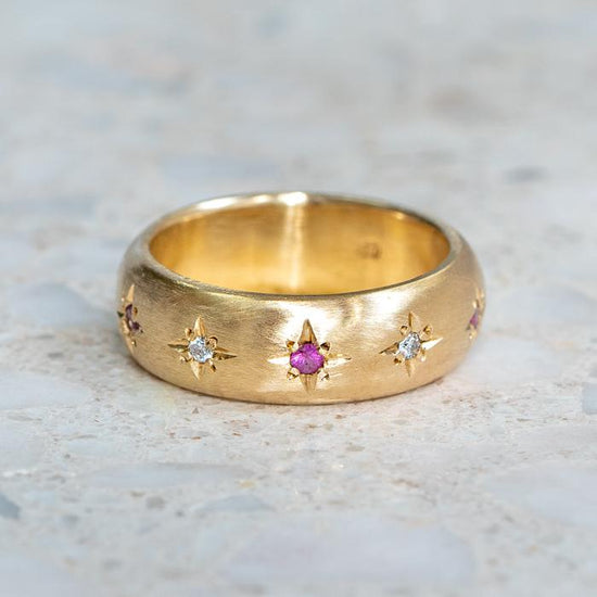 Pink Sapphire Star Set Ring