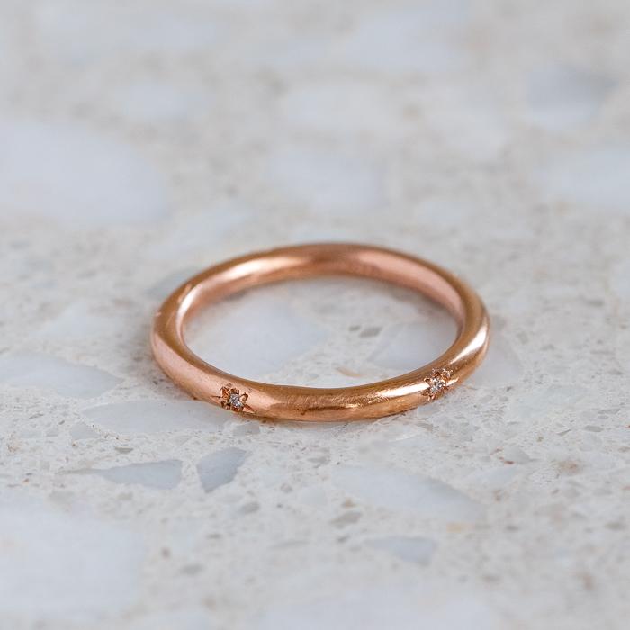 Fine Star Band In 9ct Rose Gold, Size G (In Stock)