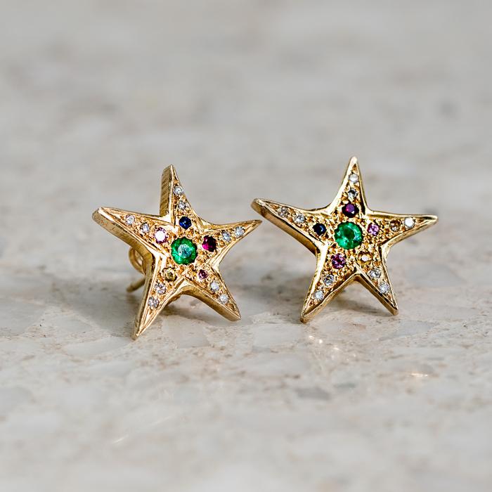 Wonky Star Studs in 18ct Yellow Gold (In Stock)