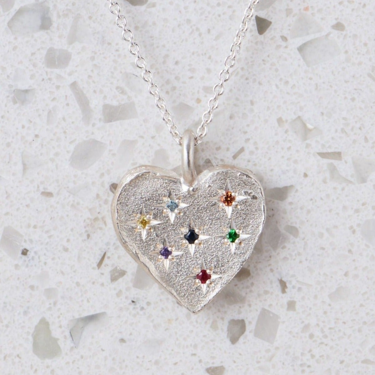 Carnivale Big Heart Necklace In Silver (In Stock)