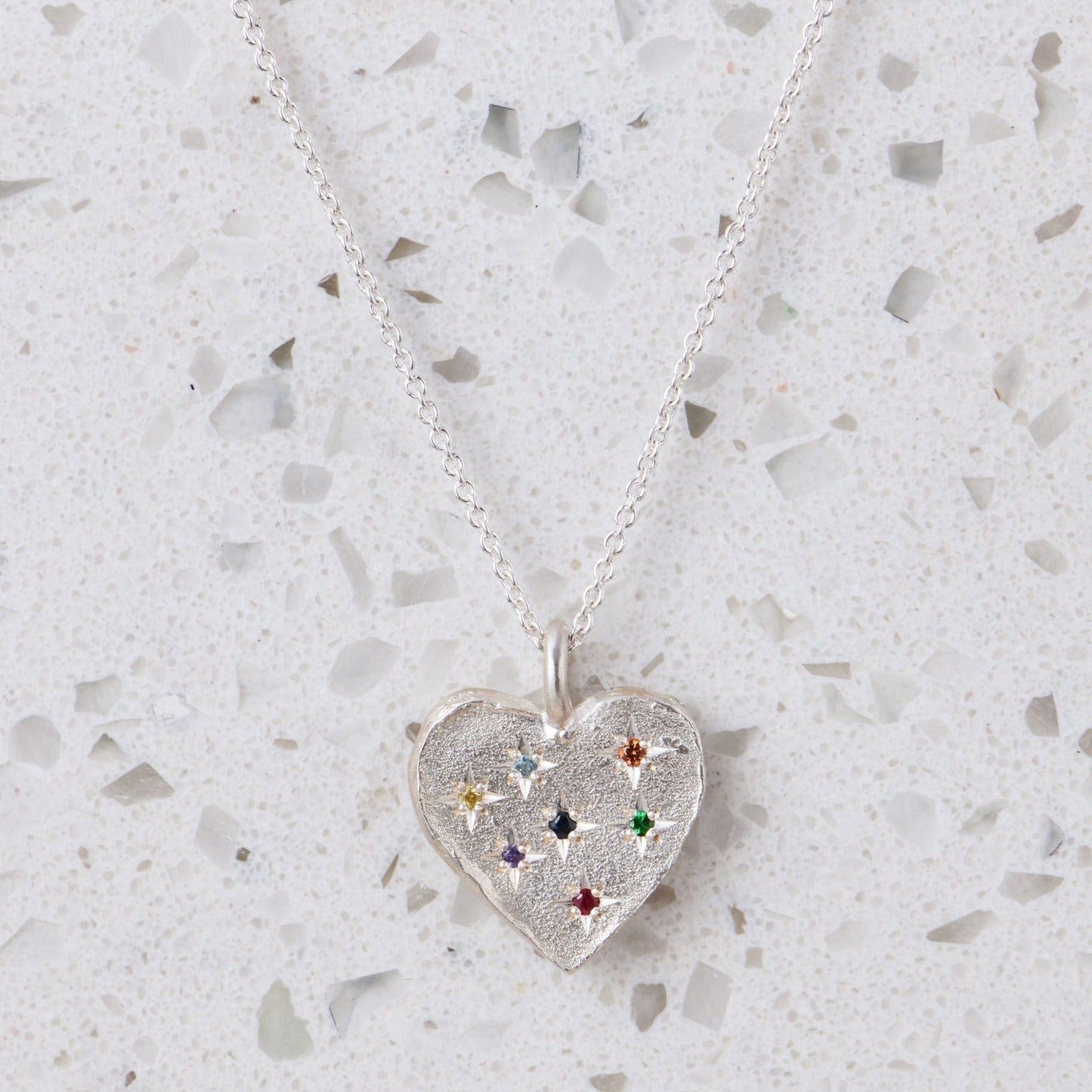 Carnivale Big Heart Necklace In Silver (In Stock)