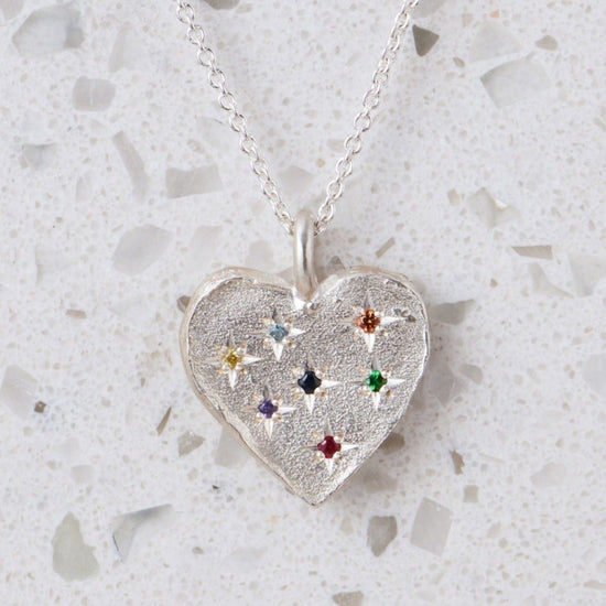 Carnivale Big Heart Necklace In Silver (In Stock)