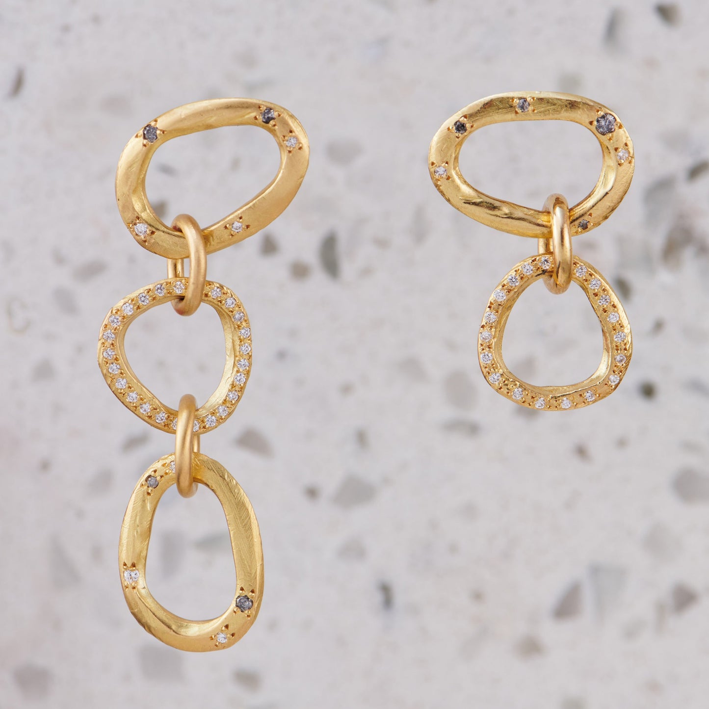 One-off Diamond Chain Link Earrings in 18ct Yellow Gold (In Stock)