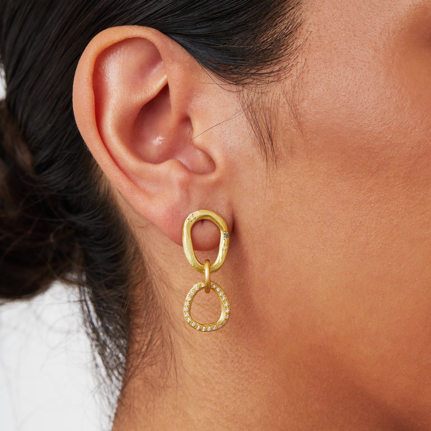 One-off Diamond Chain Link Earrings in 18ct Yellow Gold (In Stock)