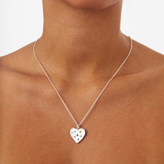 Carnivale Big Heart Necklace In Silver (In Stock)