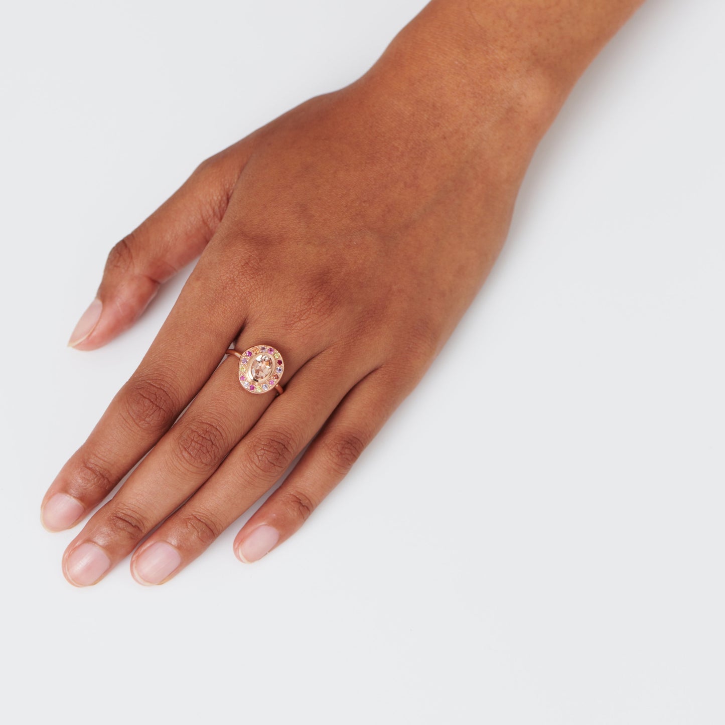 Peach Pebble Ring In 14ct Rose Gold, Size K (In Stock)