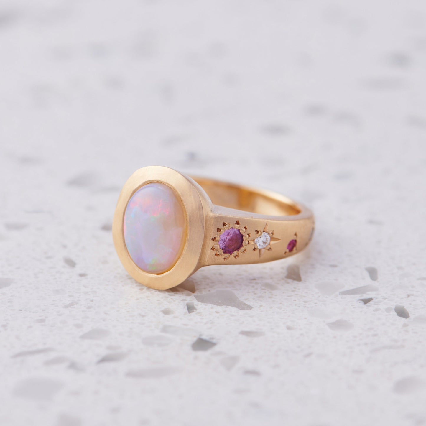 Crystal Opal Sun Punch Ring
