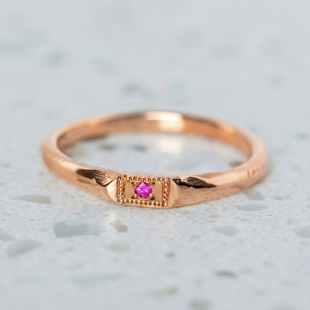 Apollo Ruins Pink Sapphire Stacking Ring