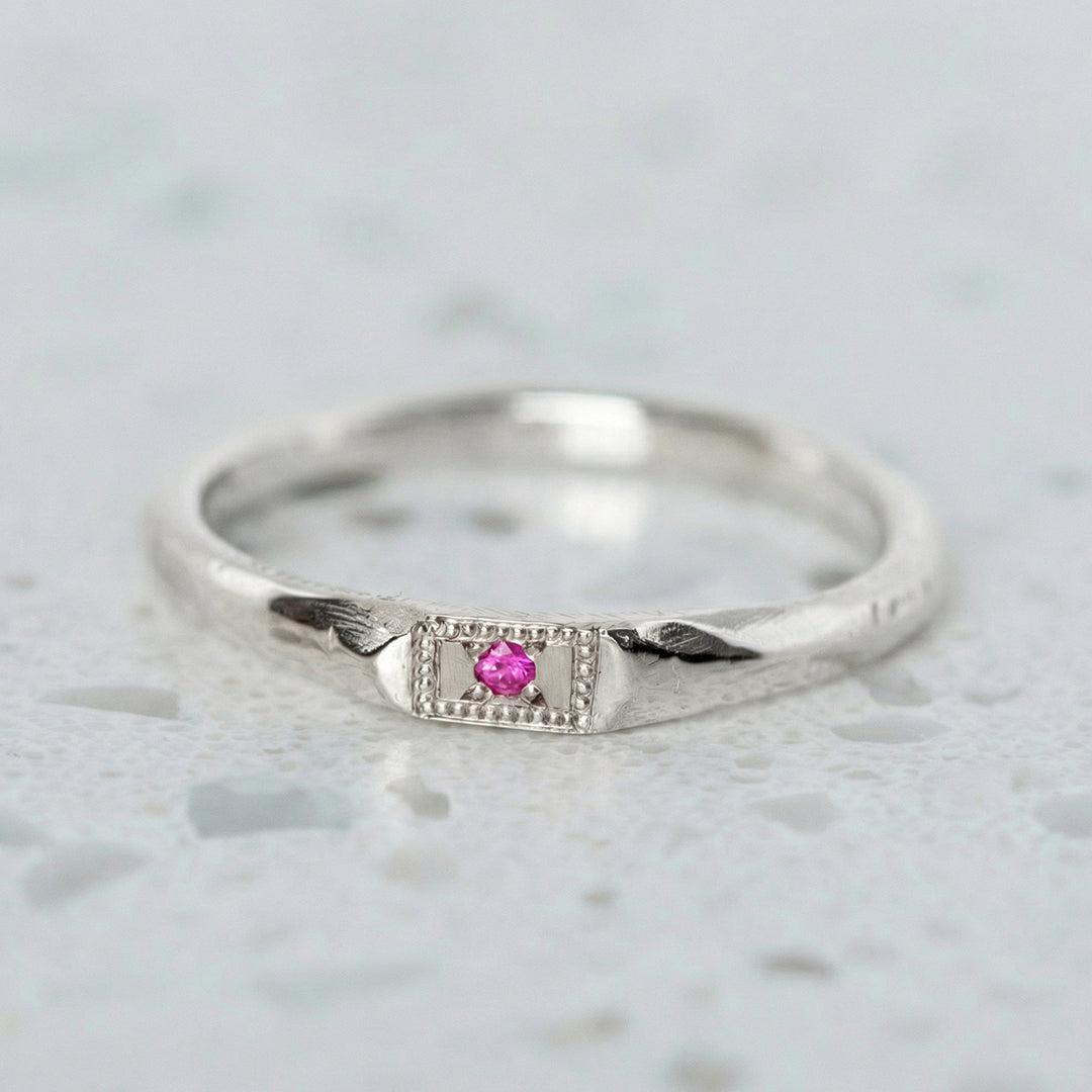 Apollo Ruins Pink Sapphire Stacking Ring