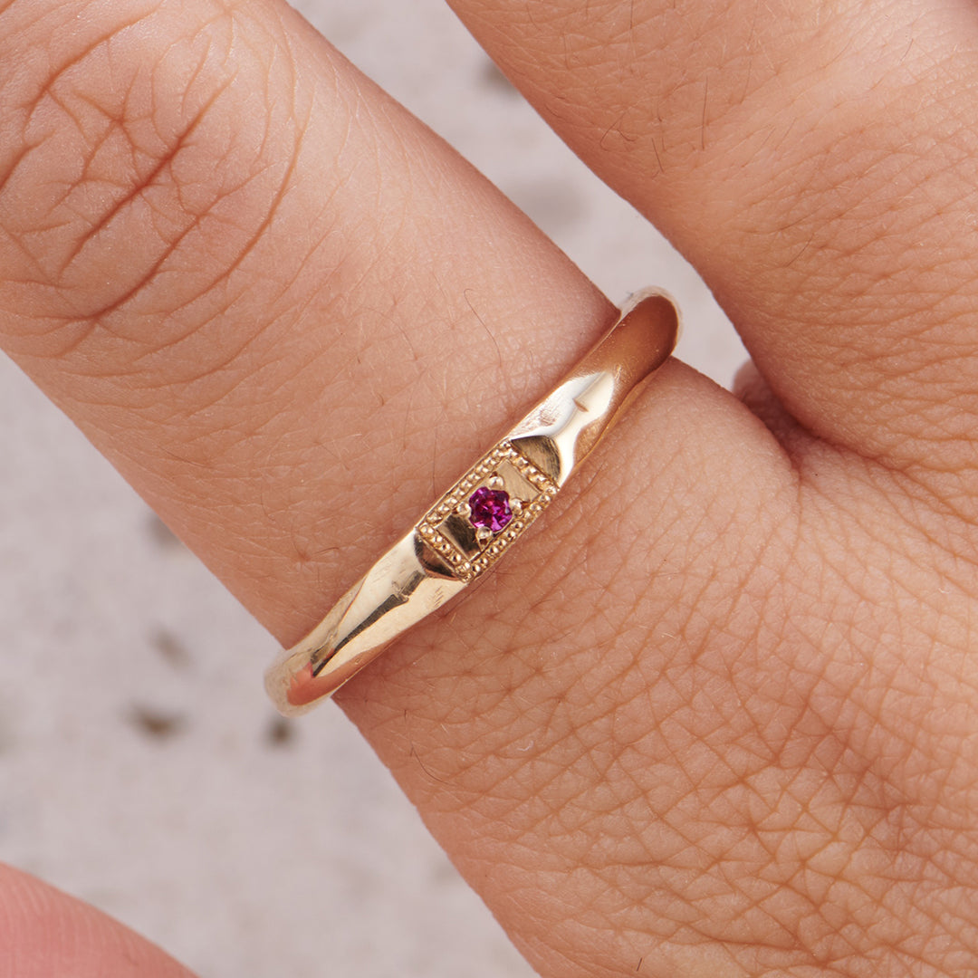 Apollo Ruins Diamond Stacking Ring