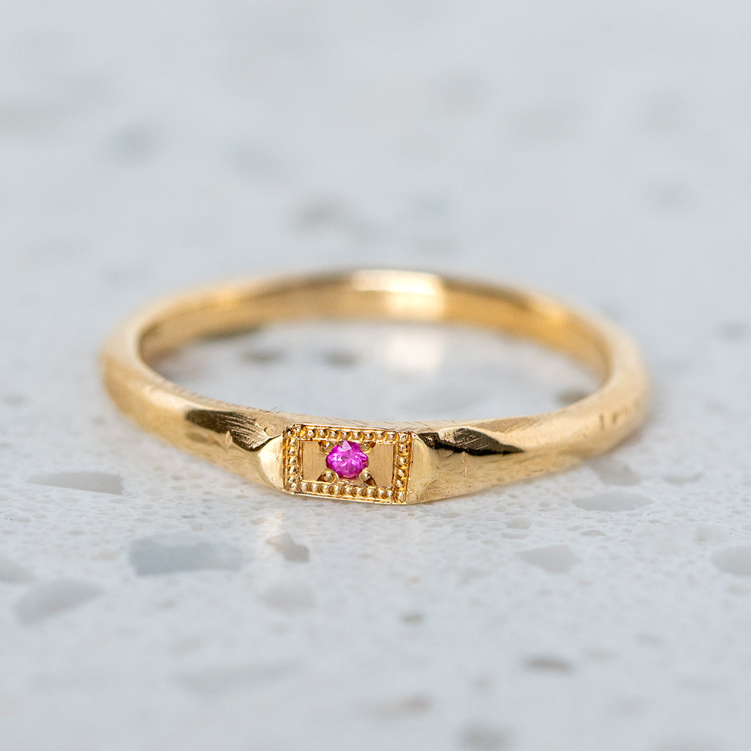 Apollo Ruins Pink Sapphire Stacking Ring