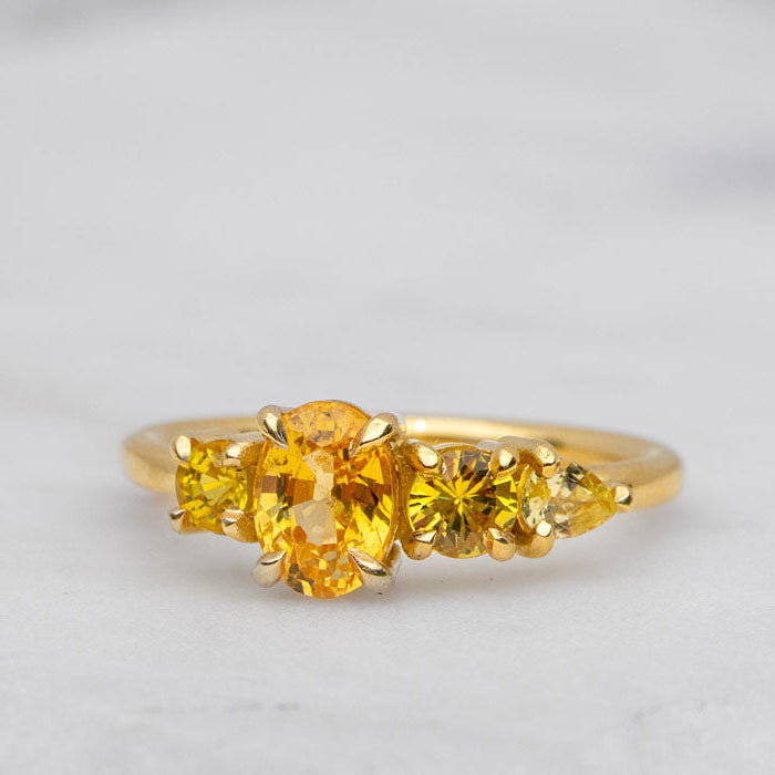 All Yellow Sapphire Splice Ring
