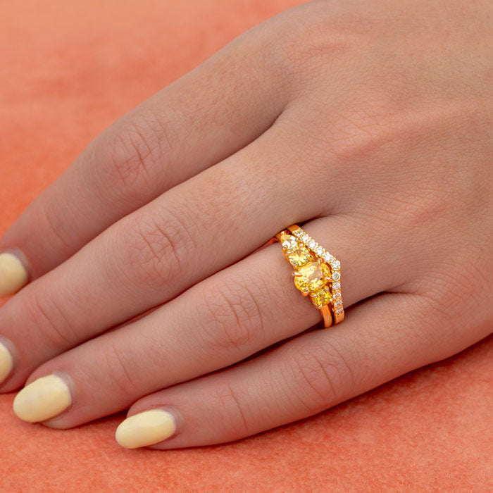 All Yellow Sapphire Splice Ring