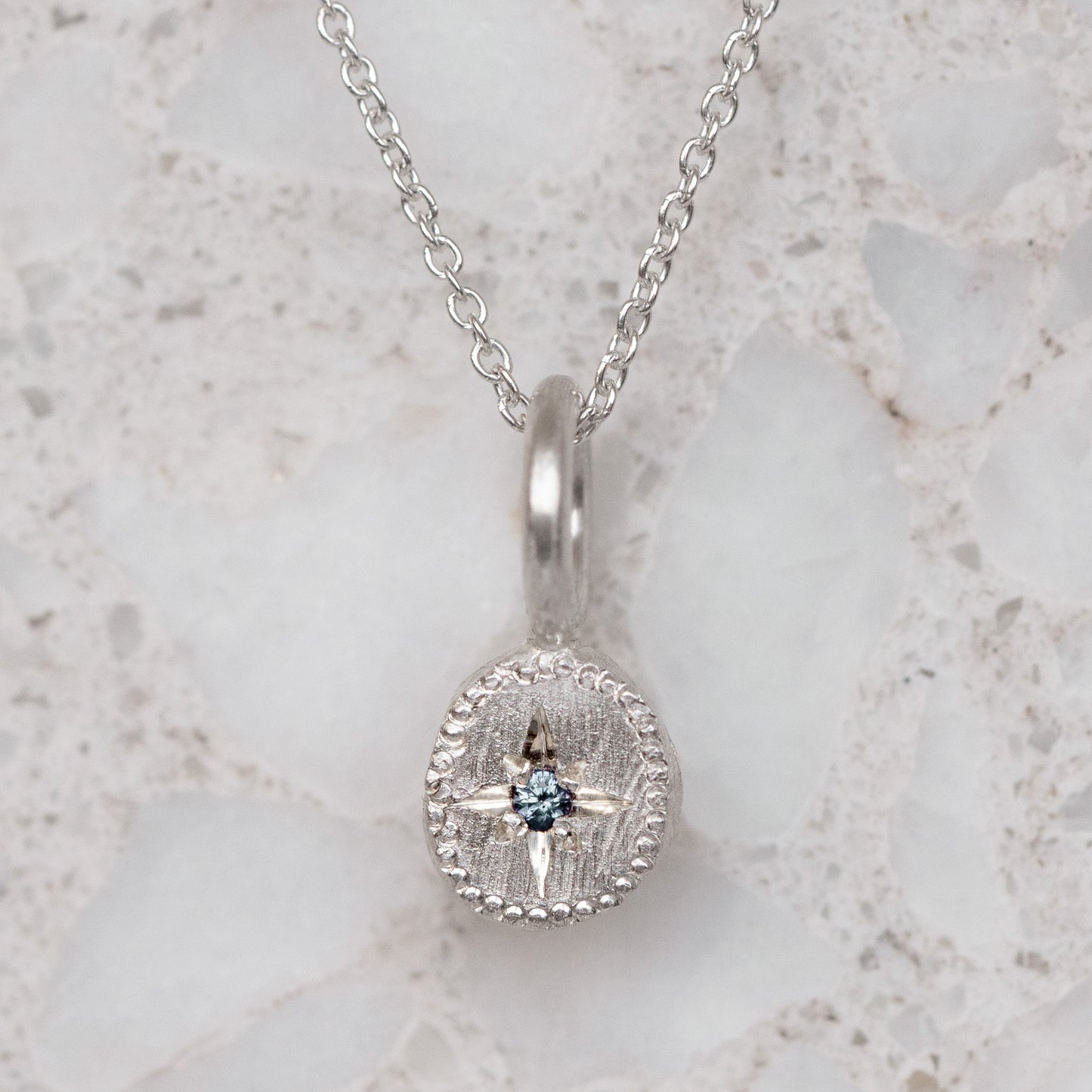 Rubble Necklace March Birthstone, Aquamarine (In Stock)