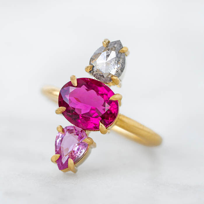 One-off Rubellite Arms Ring in 18ct Yellow Gold, Size L (In Stock ...