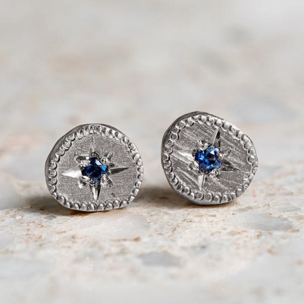 Blue Sapphire Rubble Studs