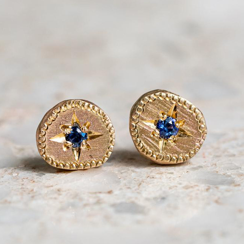 Blue Sapphire Rubble Studs