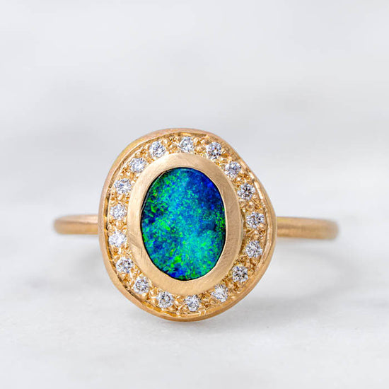 Boulder Opal Pompeii  Ring