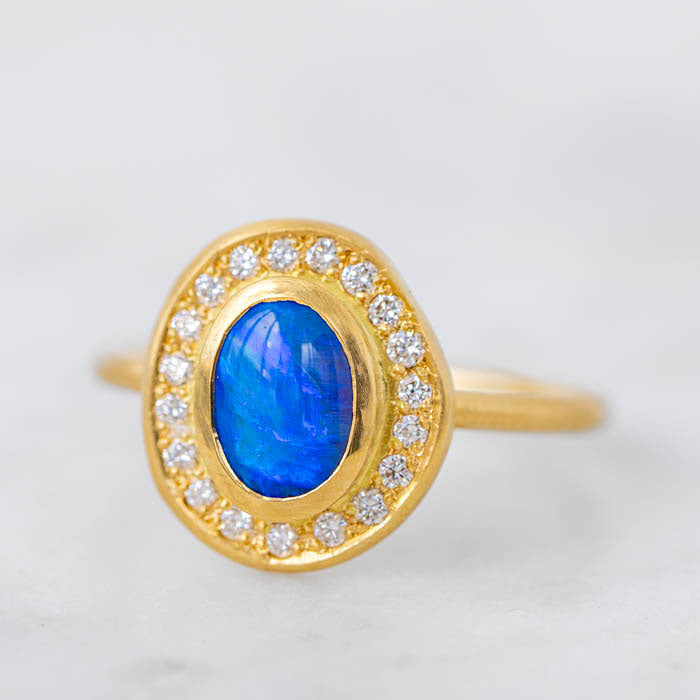 Boulder Opal Pompeii  Ring