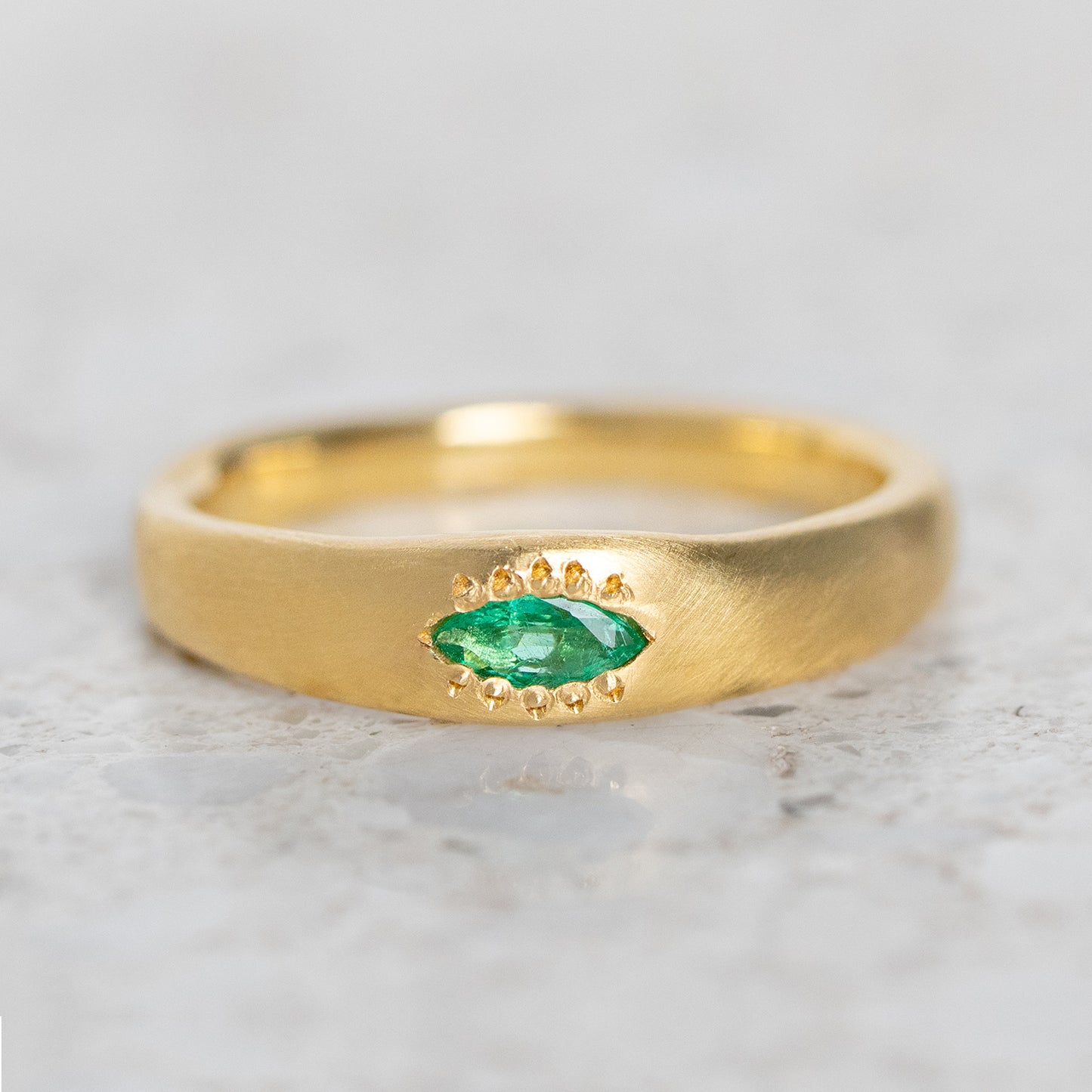 Emerald Marquise Wonky Stackable