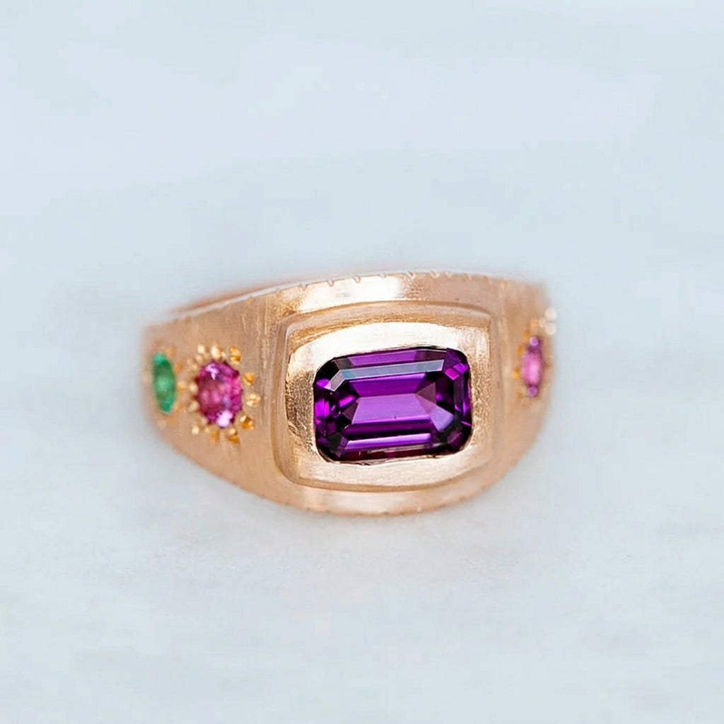Purple Garnet Armour Ring