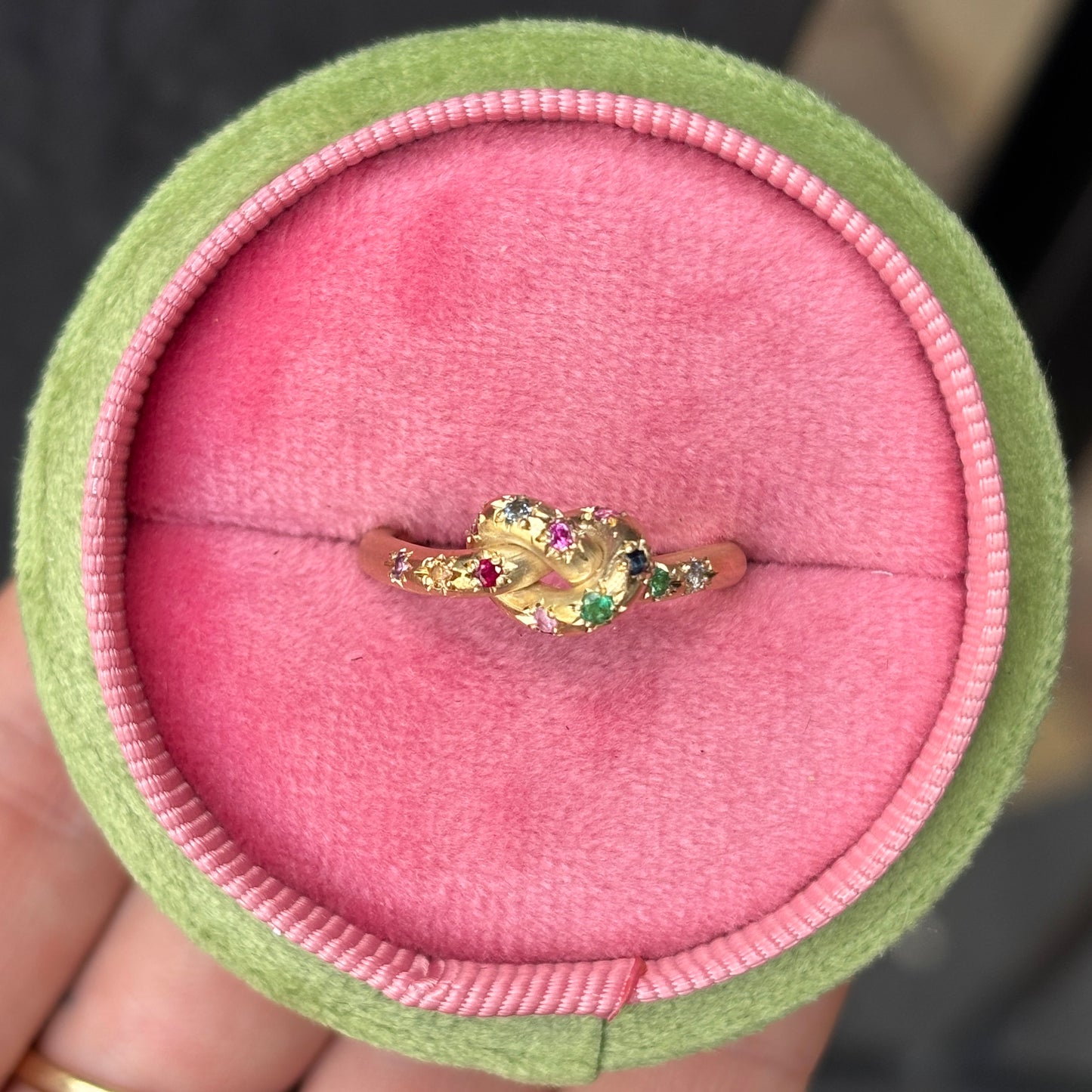 Hundreds And Thousands Pretzel Ring in 9ct Yellow Gold, Size O (In Stock)