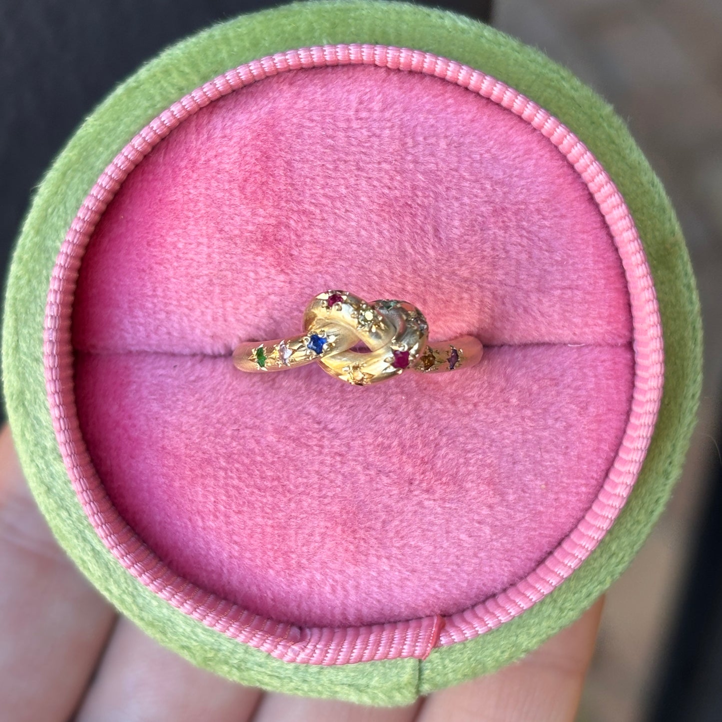 Hundreds And Thousands Pretzel Ring in 9ct Yellow Gold, Size M (In Stock)