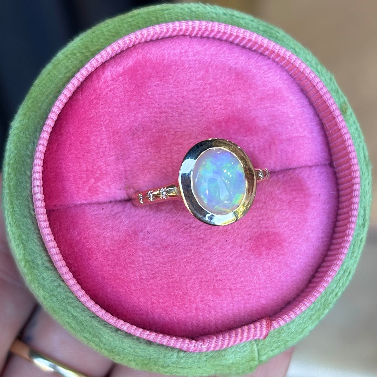 Opal Twilight Ring in 9ct Yellow Gold, Size O and a half (In Stock)