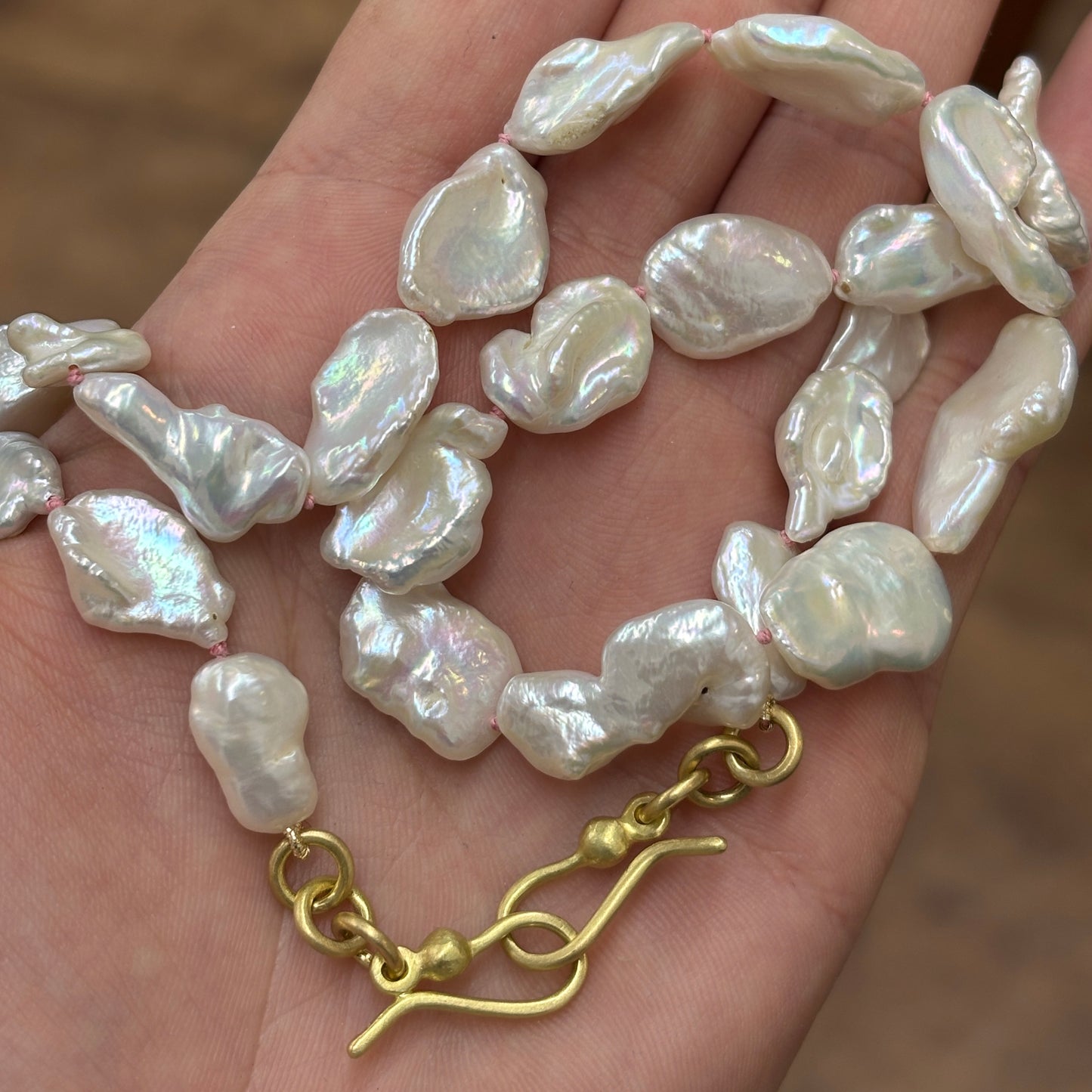 One-off Keshi Pearl Necklace In 18ct Yellow Gold (In Stock)