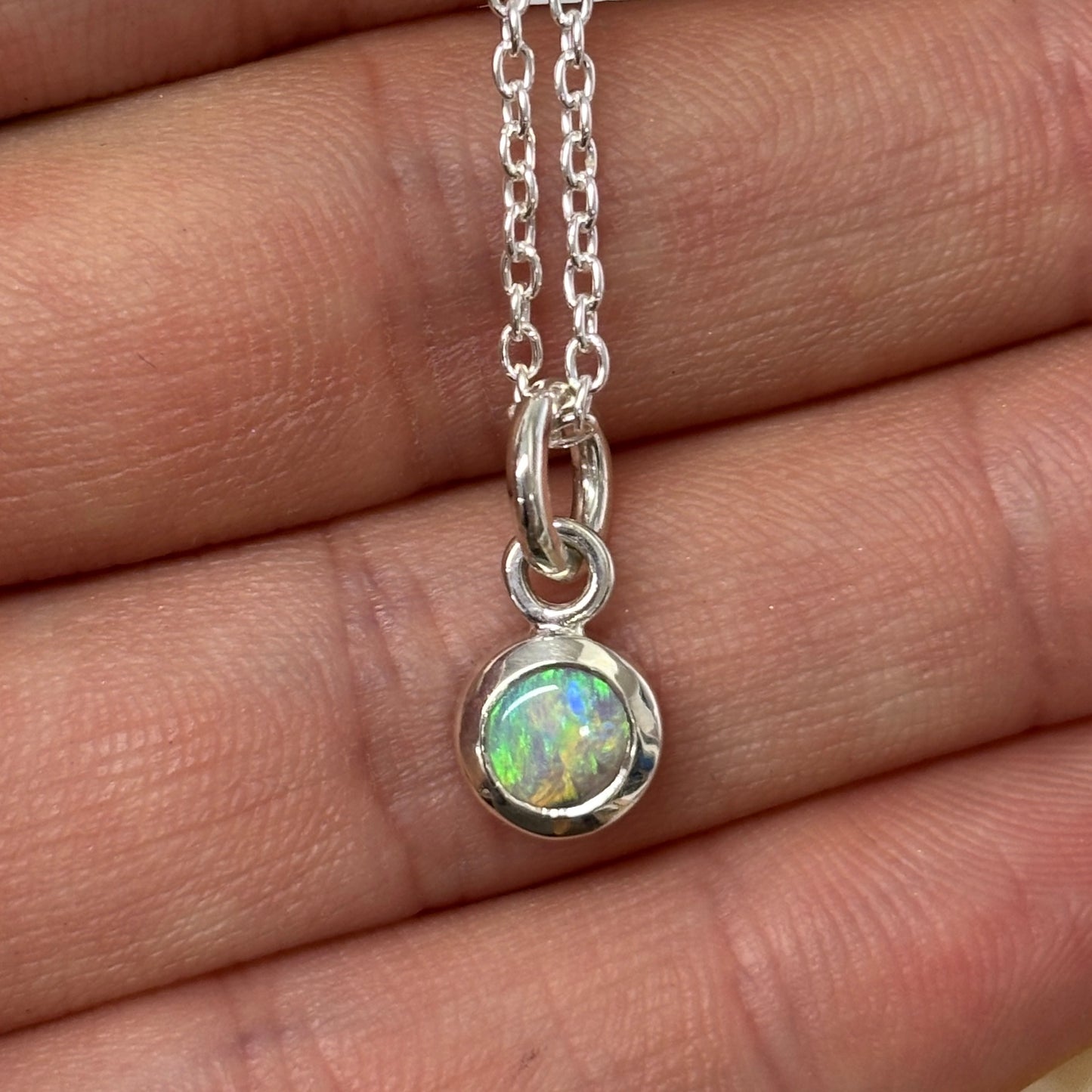 Crystal Opal Necklace In Silver (In Stock)