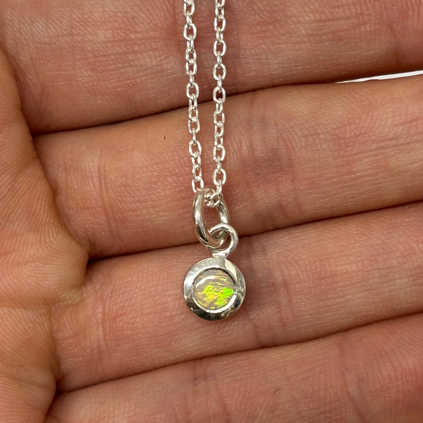 Crystal Opal Necklace In Silver (In Stock) (Copy)