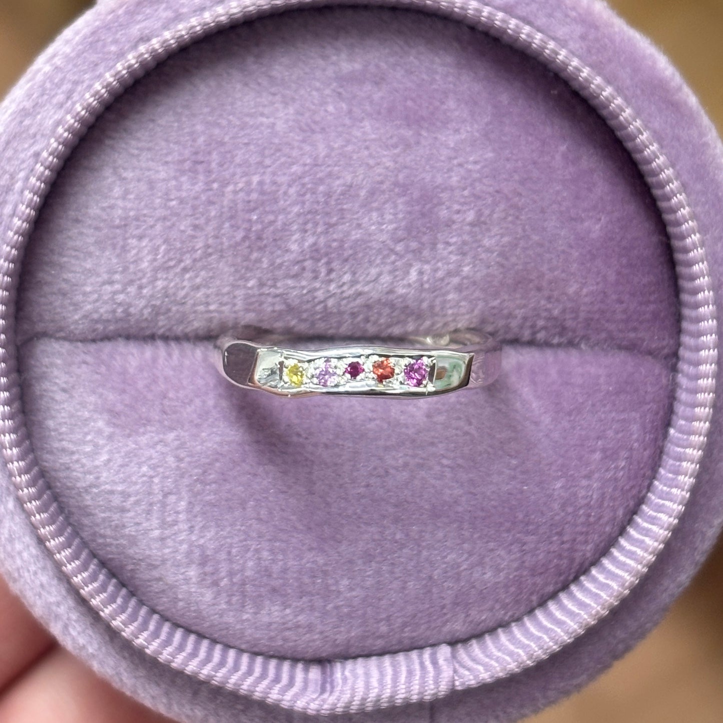 Wonky Bar Band In Silver, Size L and a half (In Stock)