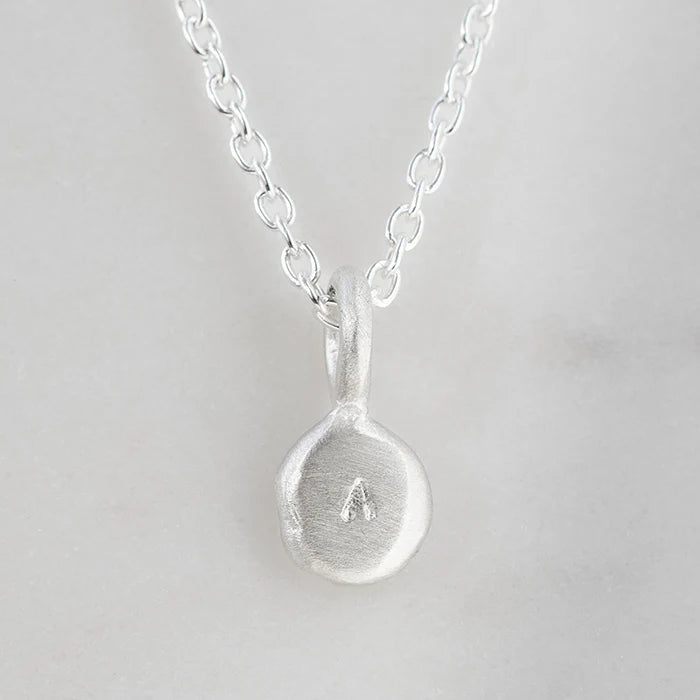 'A' Mini Initial Necklace In Silver (In Stock)