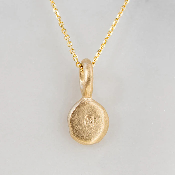"M" Mini Initial Necklace in 9ct Yellow Gold (In Stock)