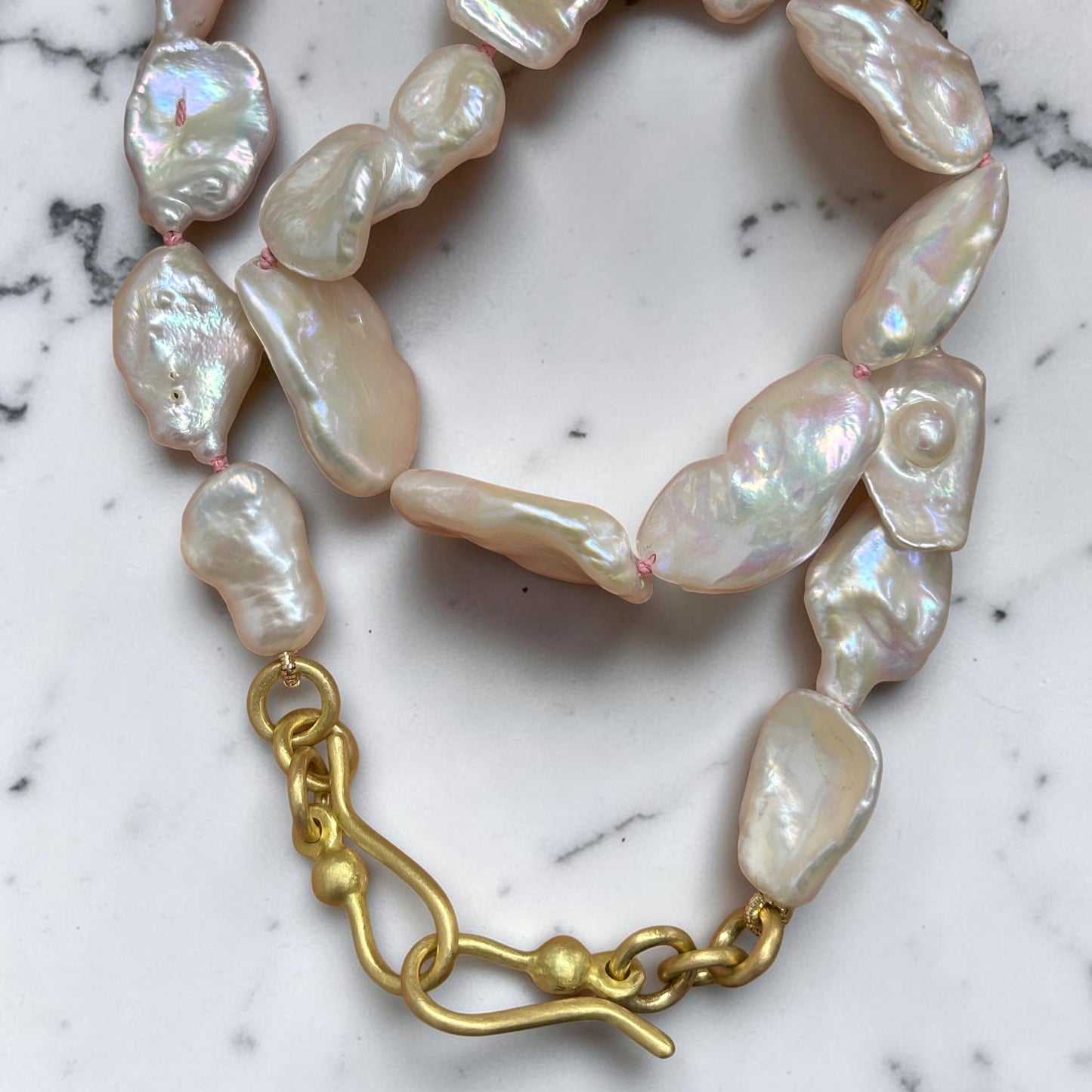 One-off Keshi Pearl Necklace In 18ct Yellow Gold (In Stock)